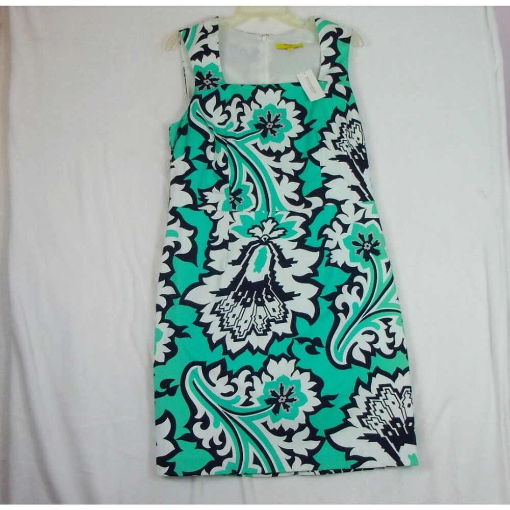 Banana Republic Women's Dress Floral Paisley Pattern Stretch Knee Length SZ 14